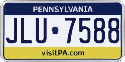 PA license plate JLU7588