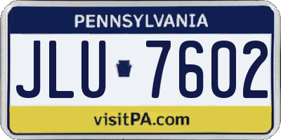 PA license plate JLU7602