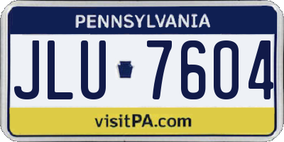 PA license plate JLU7604