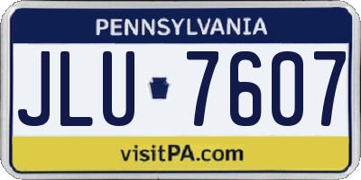 PA license plate JLU7607