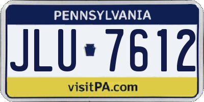 PA license plate JLU7612