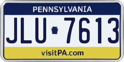 PA license plate JLU7613