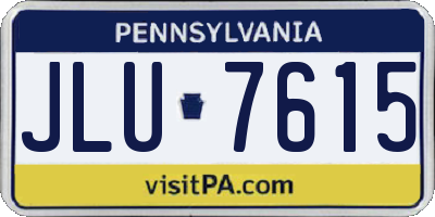 PA license plate JLU7615