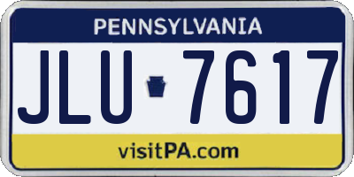 PA license plate JLU7617
