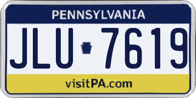 PA license plate JLU7619