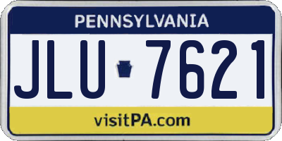 PA license plate JLU7621