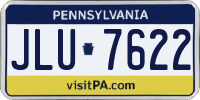 PA license plate JLU7622