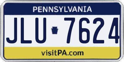 PA license plate JLU7624