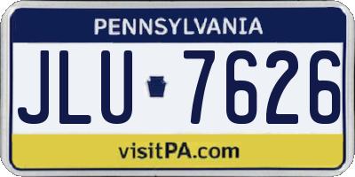 PA license plate JLU7626