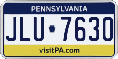 PA license plate JLU7630