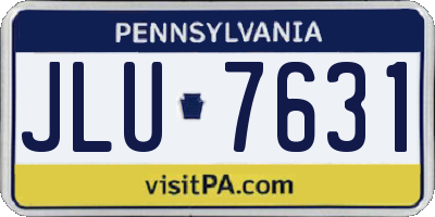 PA license plate JLU7631