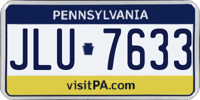PA license plate JLU7633