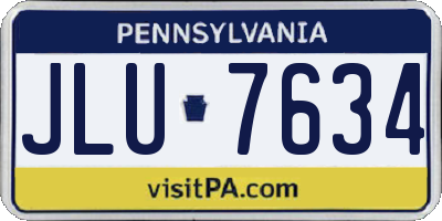 PA license plate JLU7634