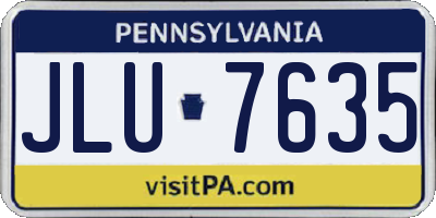 PA license plate JLU7635