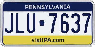 PA license plate JLU7637