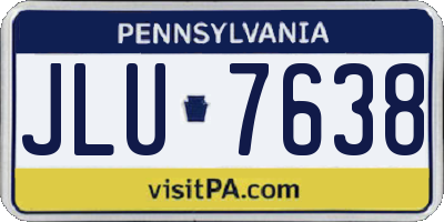 PA license plate JLU7638