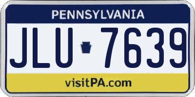 PA license plate JLU7639