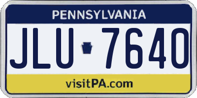 PA license plate JLU7640
