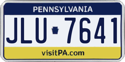 PA license plate JLU7641