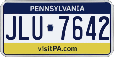 PA license plate JLU7642