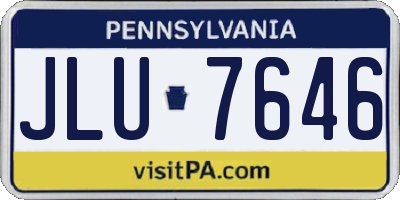 PA license plate JLU7646