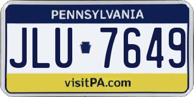PA license plate JLU7649