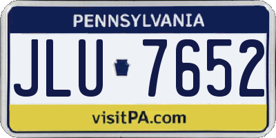 PA license plate JLU7652