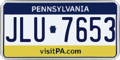 PA license plate JLU7653