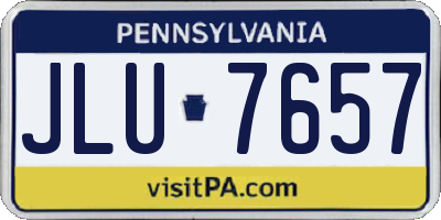 PA license plate JLU7657