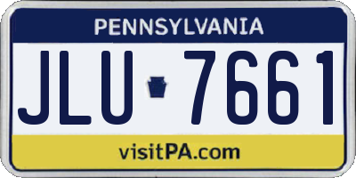 PA license plate JLU7661