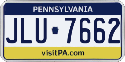 PA license plate JLU7662