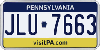 PA license plate JLU7663