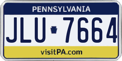 PA license plate JLU7664