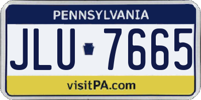 PA license plate JLU7665