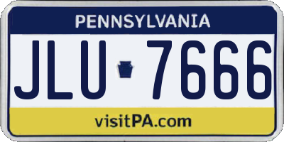 PA license plate JLU7666
