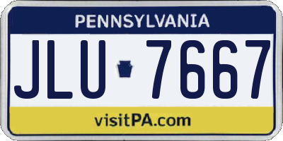 PA license plate JLU7667