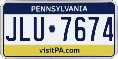 PA license plate JLU7674