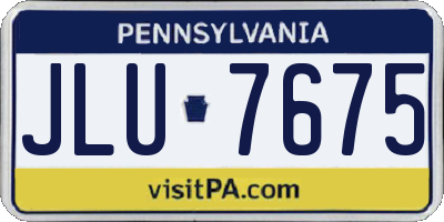 PA license plate JLU7675