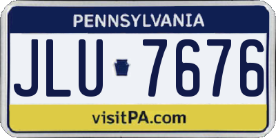 PA license plate JLU7676