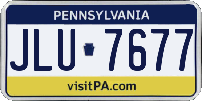 PA license plate JLU7677