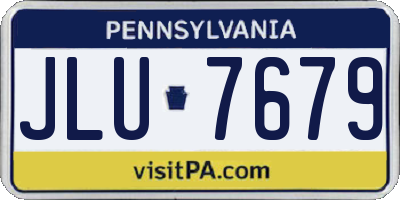 PA license plate JLU7679