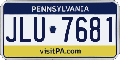 PA license plate JLU7681