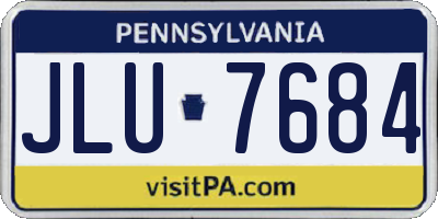PA license plate JLU7684