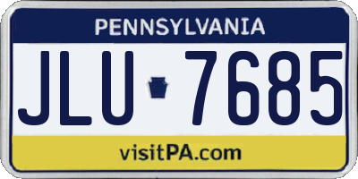 PA license plate JLU7685