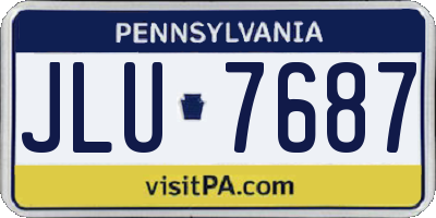 PA license plate JLU7687