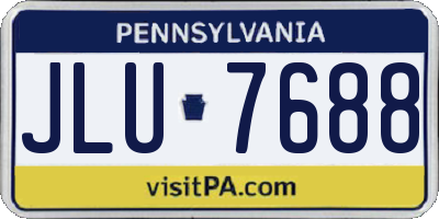 PA license plate JLU7688