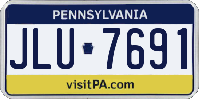 PA license plate JLU7691