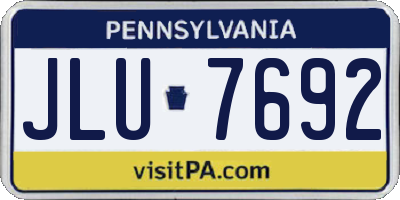 PA license plate JLU7692
