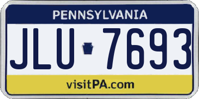 PA license plate JLU7693