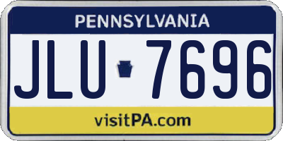 PA license plate JLU7696